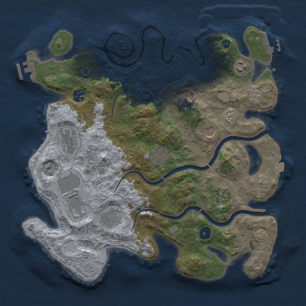 Rust Map: Procedural Map, Size: 3750, Seed: 78794646, 15 Monuments