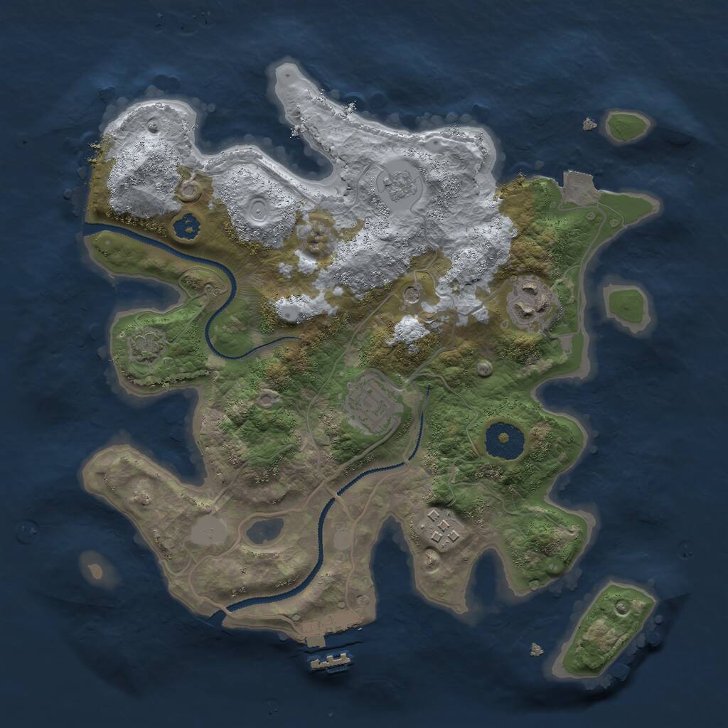 Rust Map: Procedural Map, Size: 2850, Seed: 1337327, 8 Monuments