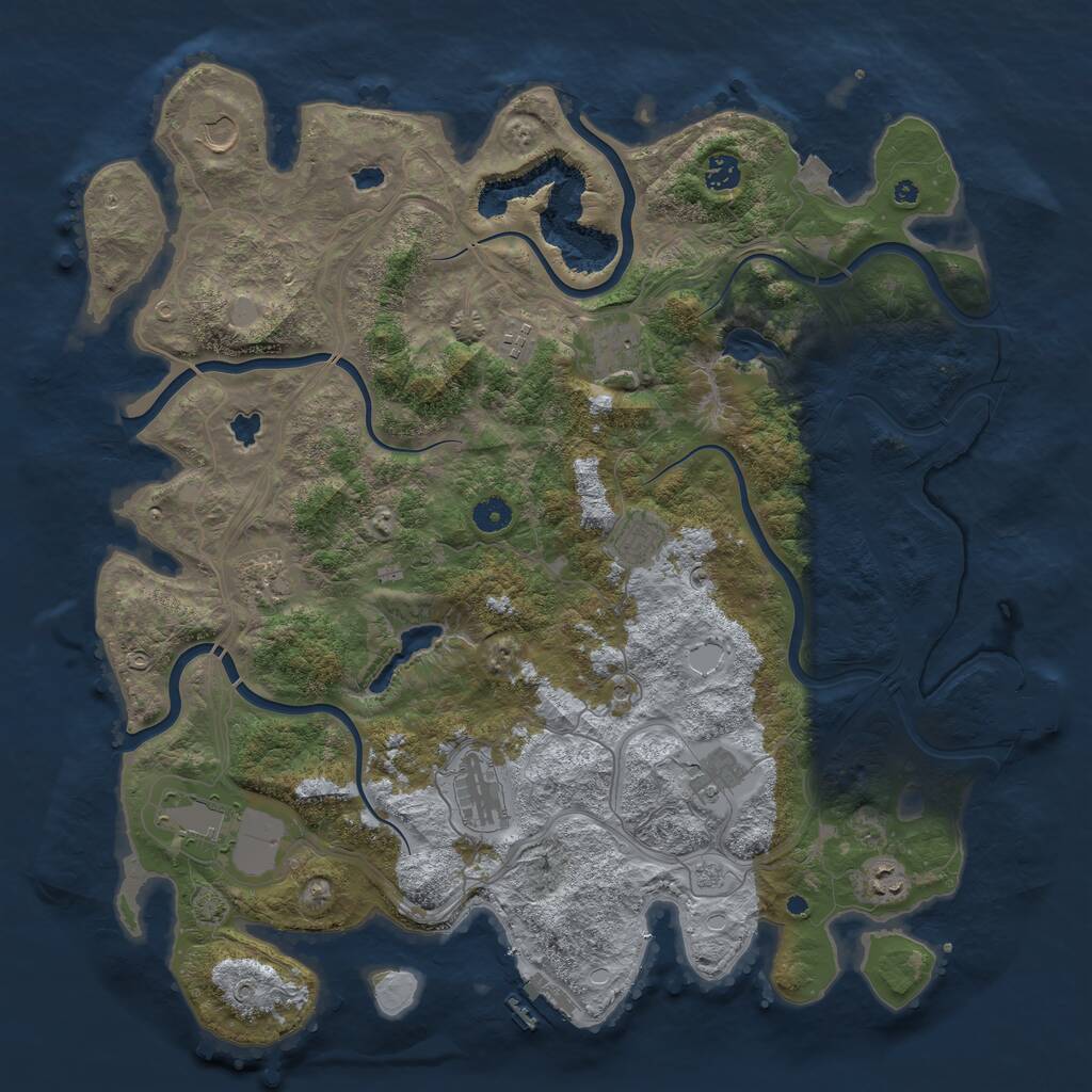 Rust Map: Procedural Map, Size: 4500, Seed: 1962536361, 16 Monuments