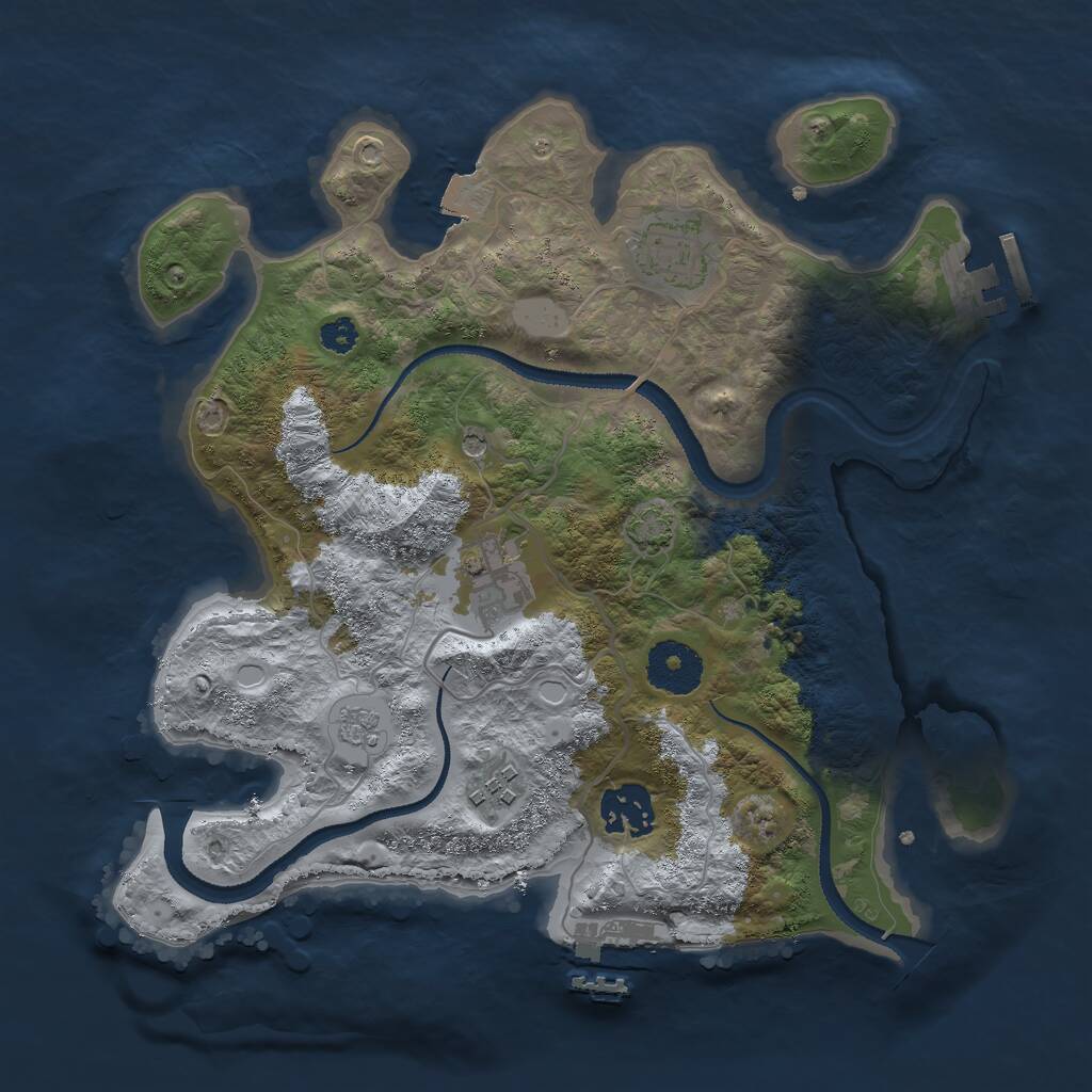 Rust Map: Procedural Map, Size: 3000, Seed: 345458632, 10 Monuments