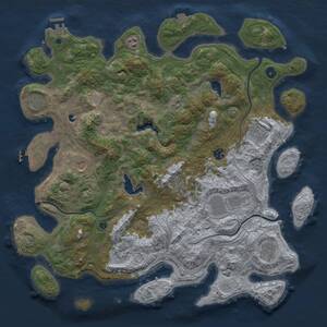 Thumbnail Rust Map: Procedural Map, Size: 4500, Seed: 832990680, 16 Monuments