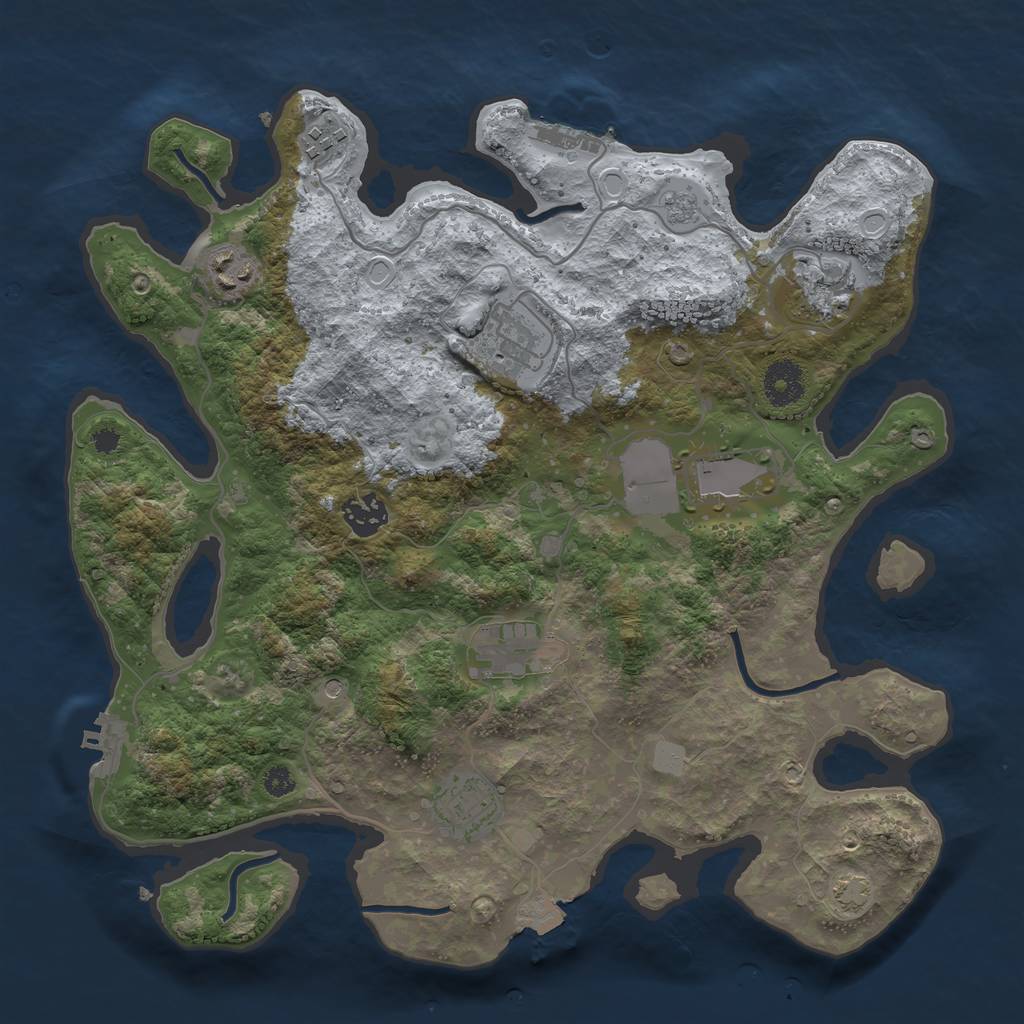 Rust Map: Procedural Map, Size: 3500, Seed: 1770739451, 16 Monuments