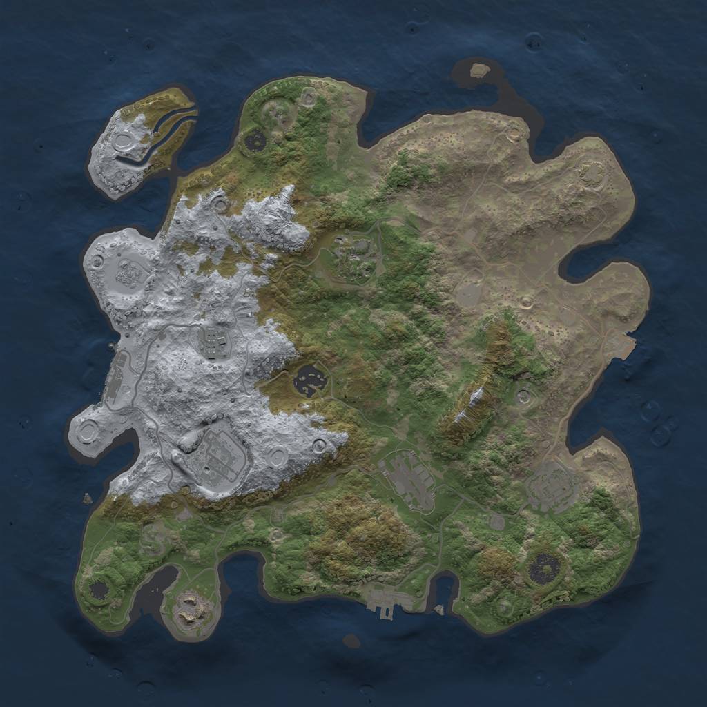 Rust Map: Procedural Map, Size: 3400, Seed: 96498312, 15 Monuments