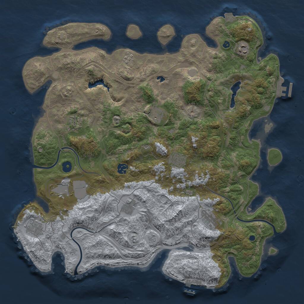 Rust Map: Procedural Map, Size: 4300, Seed: 94594519, 16 Monuments