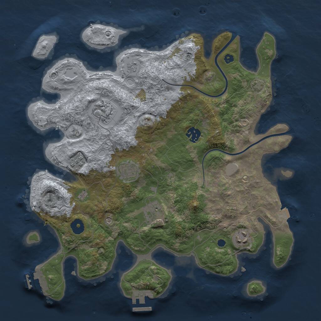 Rust Map: Procedural Map, Size: 3400, Seed: 3949250, 12 Monuments