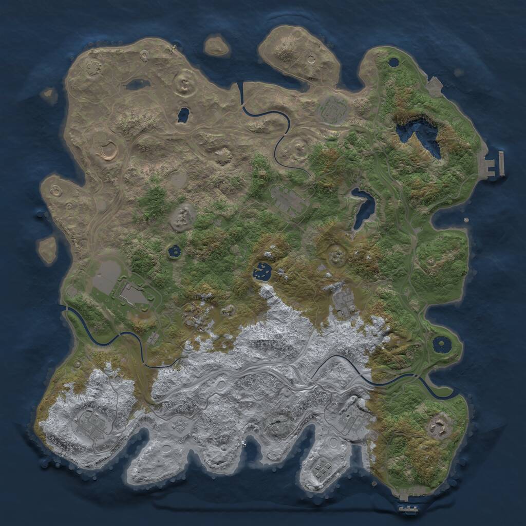 Rust Map: Procedural Map, Size: 4300, Seed: 43155155, 17 Monuments