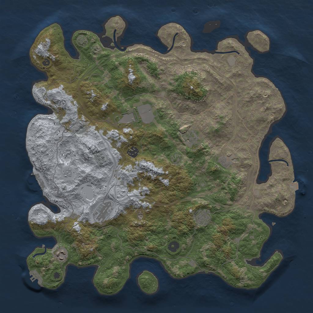 Rust Map: Procedural Map, Size: 4300, Seed: 29471483, 16 Monuments