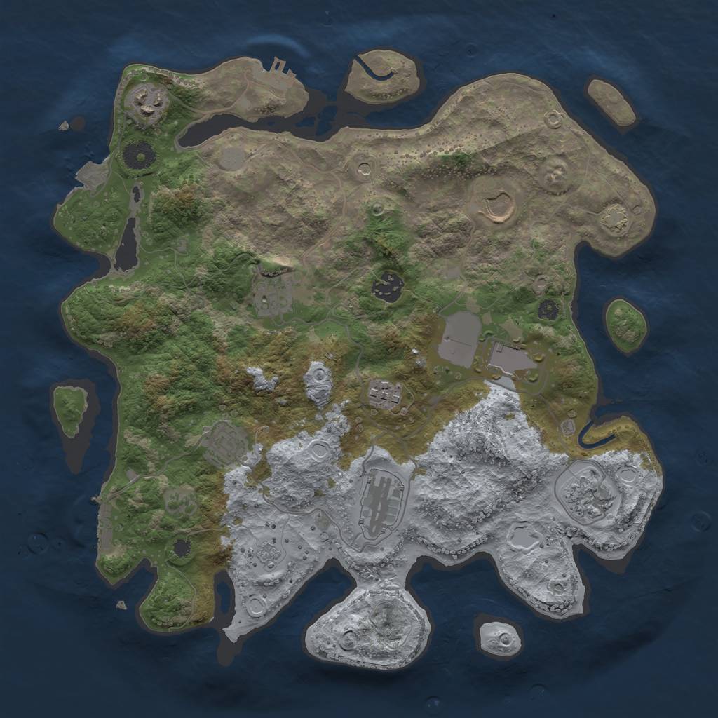 Rust Map: Procedural Map, Size: 3550, Seed: 17535752, 17 Monuments