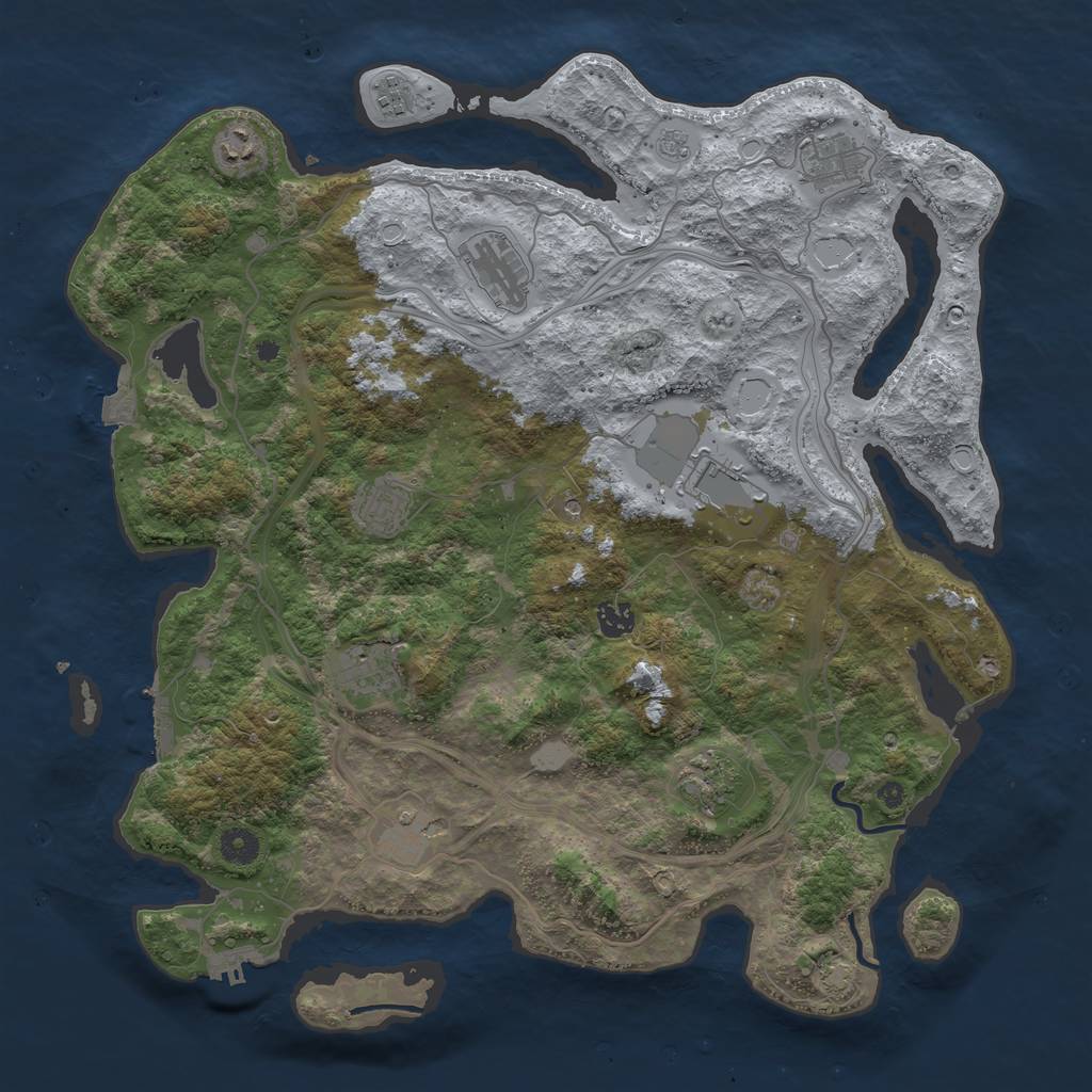 Rust Map: Procedural Map, Size: 4250, Seed: 29955856, 18 Monuments