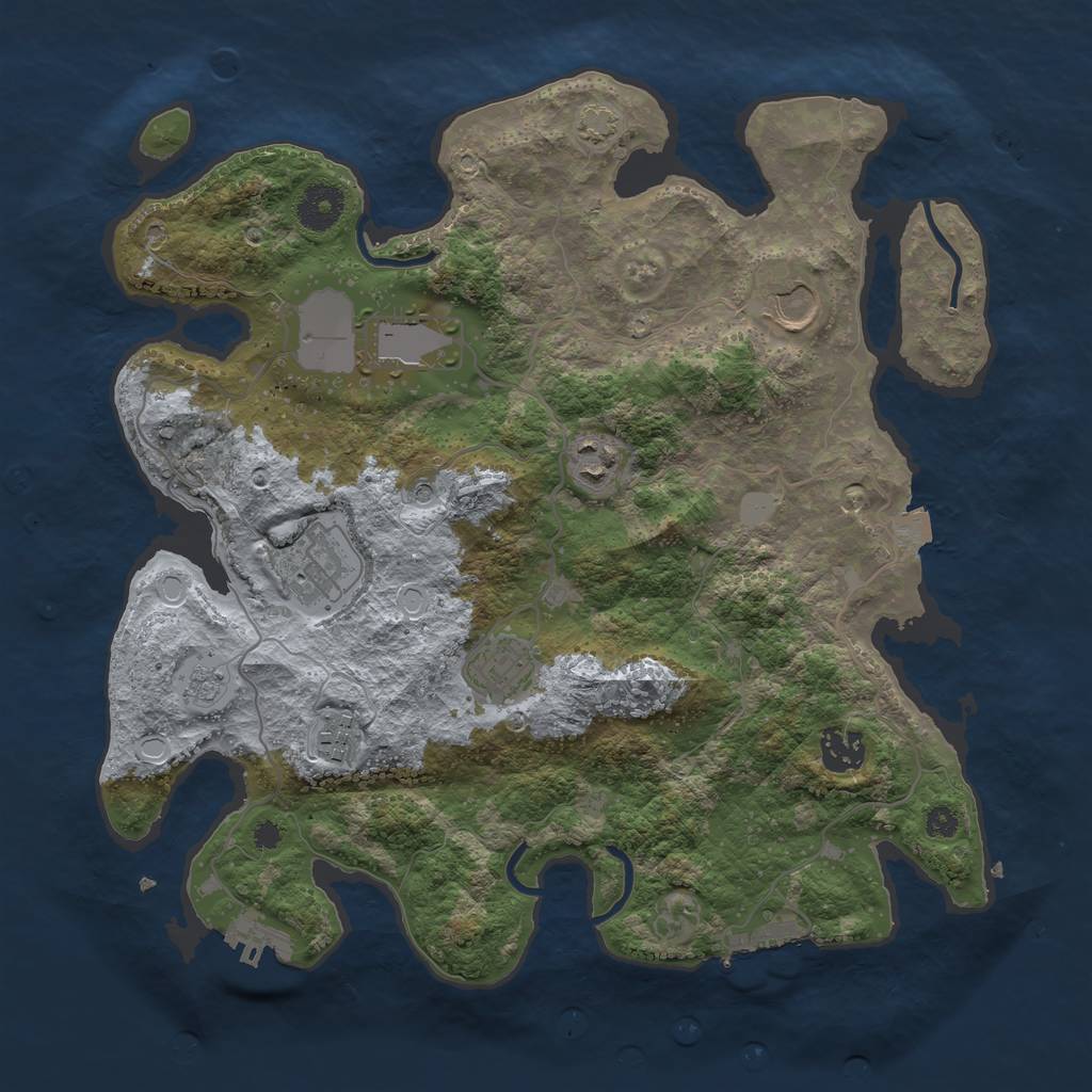 Rust Map: Procedural Map, Size: 3500, Seed: 104642613, 15 Monuments