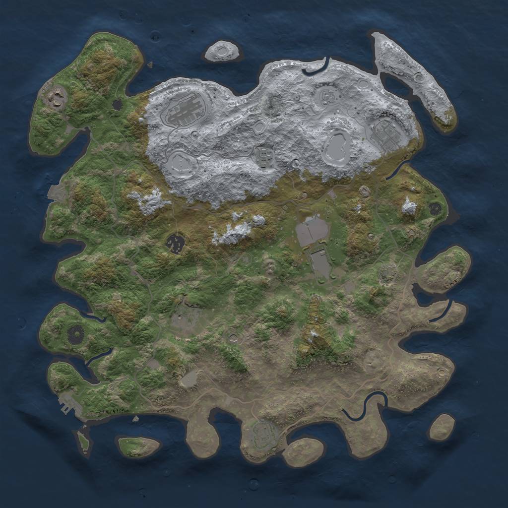 Rust Map: Procedural Map, Size: 4100, Seed: 6570718, 15 Monuments
