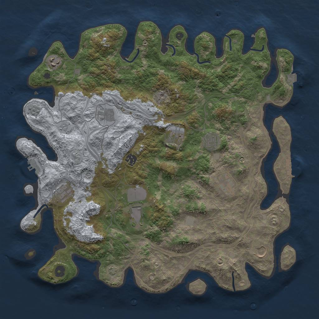 Rust Map: Procedural Map, Size: 4300, Seed: 1978926963, 18 Monuments