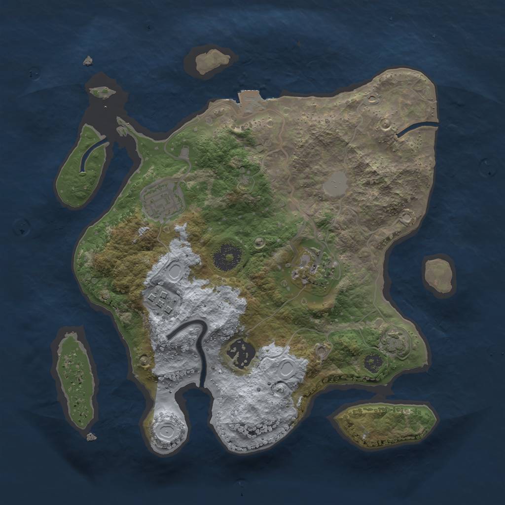 Rust Map: Procedural Map, Size: 2750, Seed: 8762051, 8 Monuments