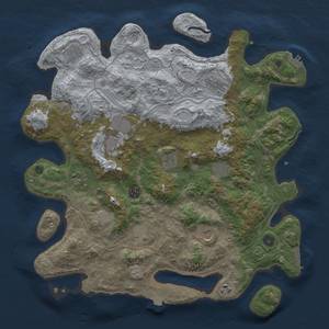 Thumbnail Rust Map: Procedural Map, Size: 4300, Seed: 1869197515, 19 Monuments