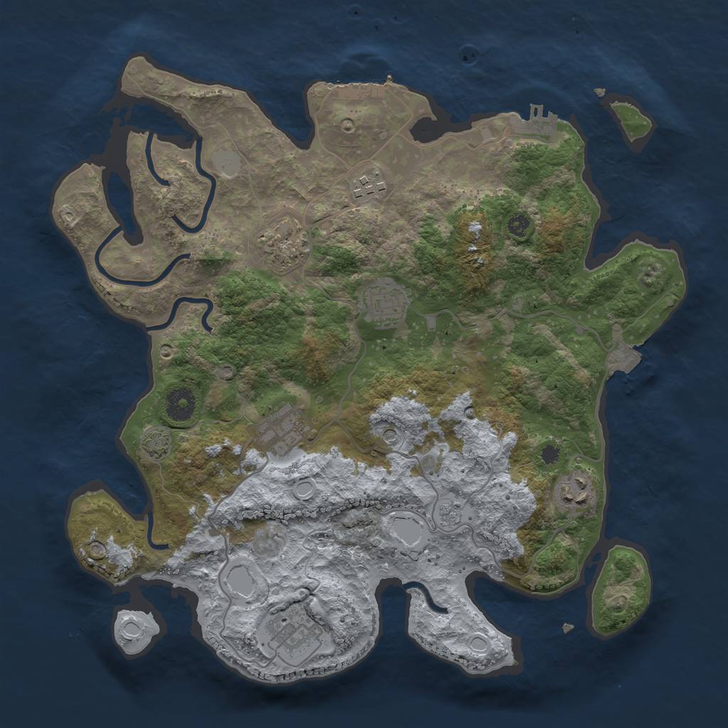 Rust Map: Procedural Map, Size: 3400, Seed: 97734978, 14 Monuments