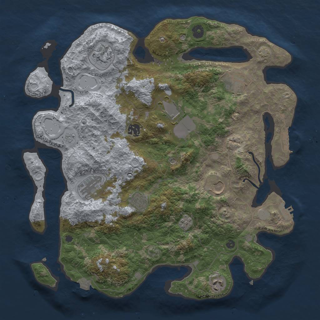 Rust Map: Procedural Map, Size: 3750, Seed: 539737718, 17 Monuments