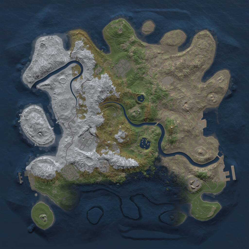 Rust Map: Procedural Map, Size: 3450, Seed: 88948554, 12 Monuments