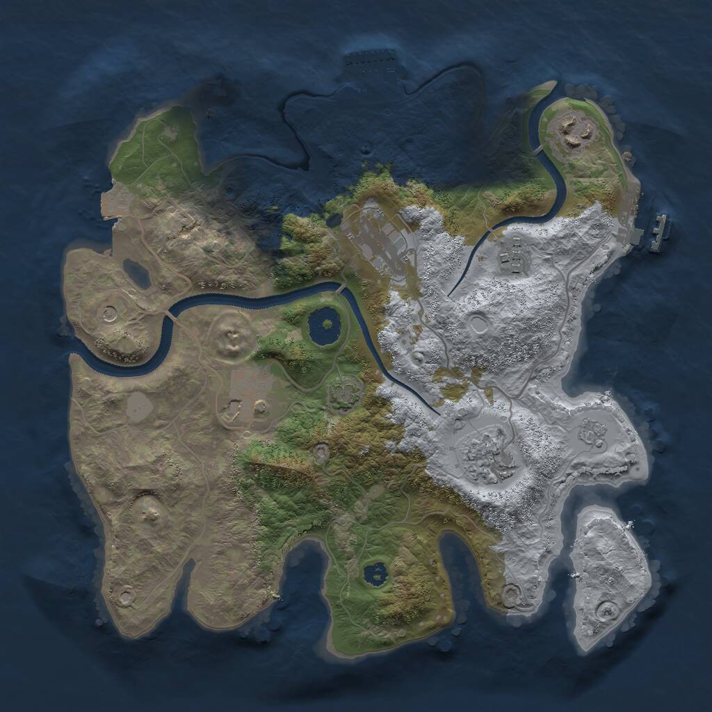 Rust Map: Procedural Map, Size: 3000, Seed: 22470, 11 Monuments