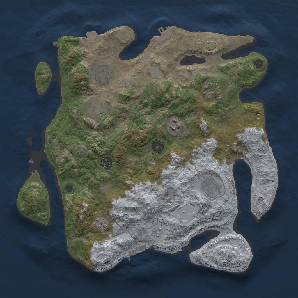 Rust Map: Procedural Map, Size: 3450, Seed: 62368155, 15 Monuments