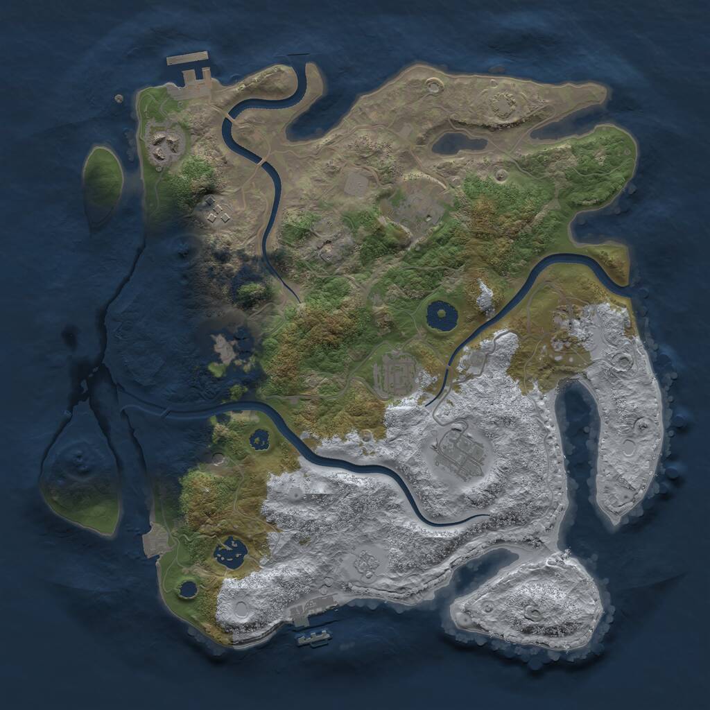 Rust Map: Procedural Map, Size: 3450, Seed: 62368155, 14 Monuments