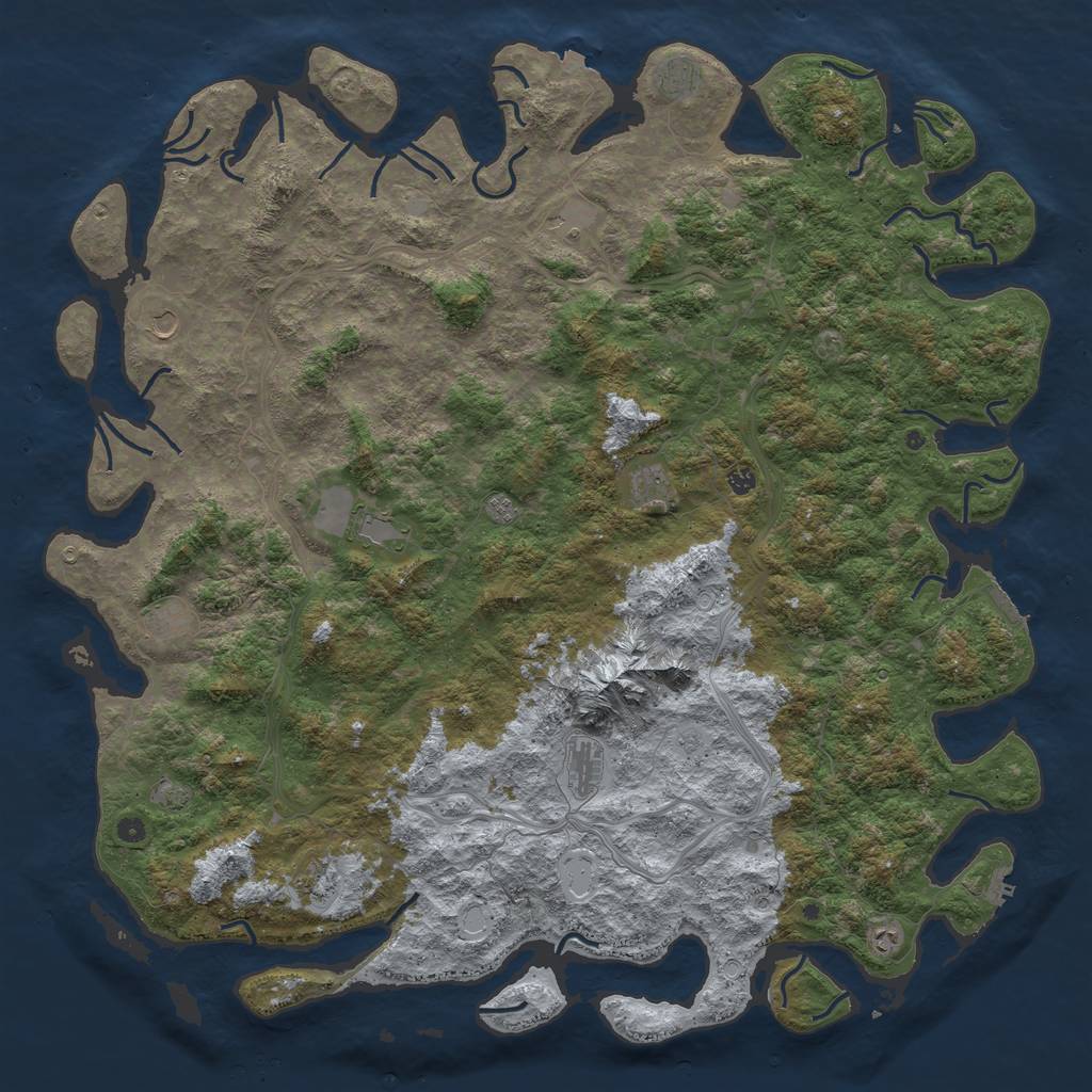 Rust Map: Procedural Map, Size: 6000, Seed: 91983963, 19 Monuments