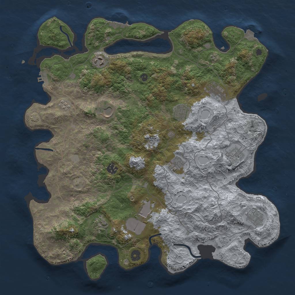 Rust Map: Procedural Map, Size: 4100, Seed: 31648368, 19 Monuments
