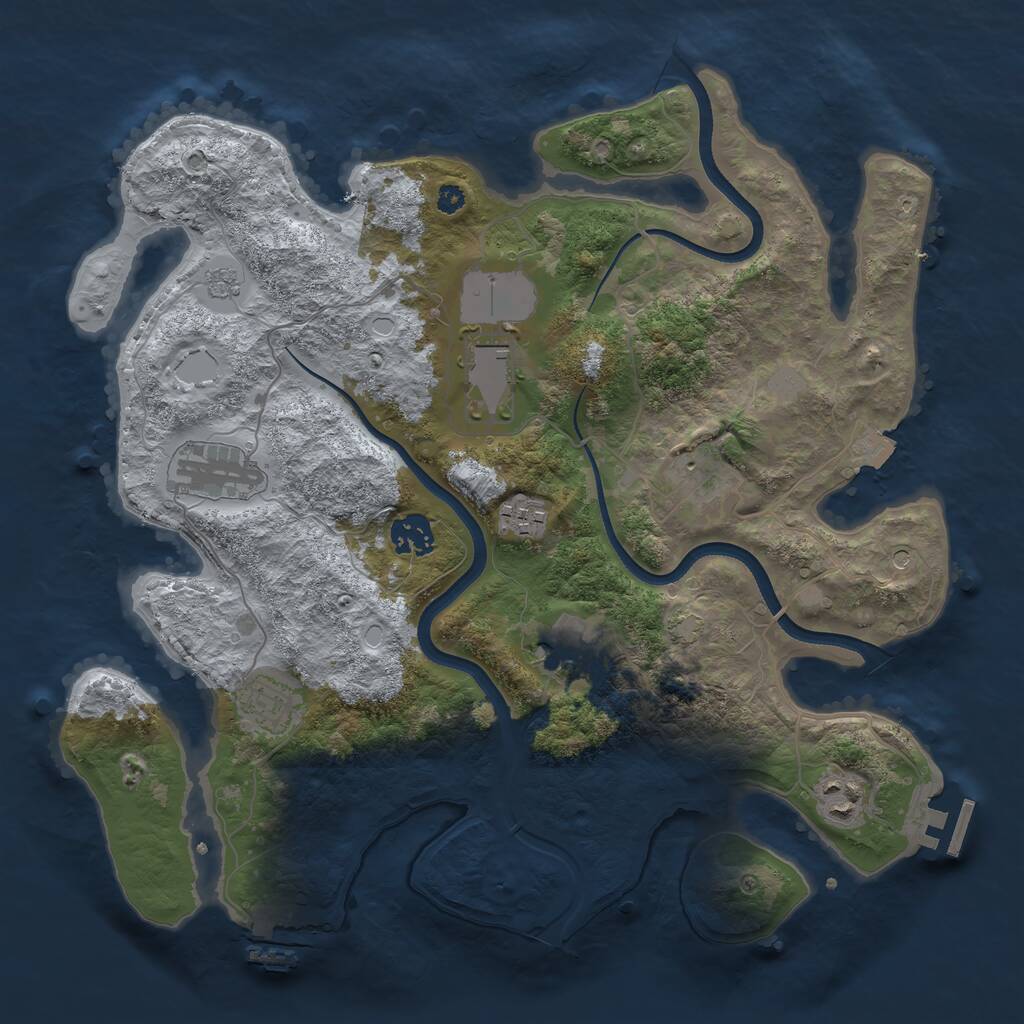 Rust Map: Procedural Map, Size: 3550, Seed: 1005097, 14 Monuments