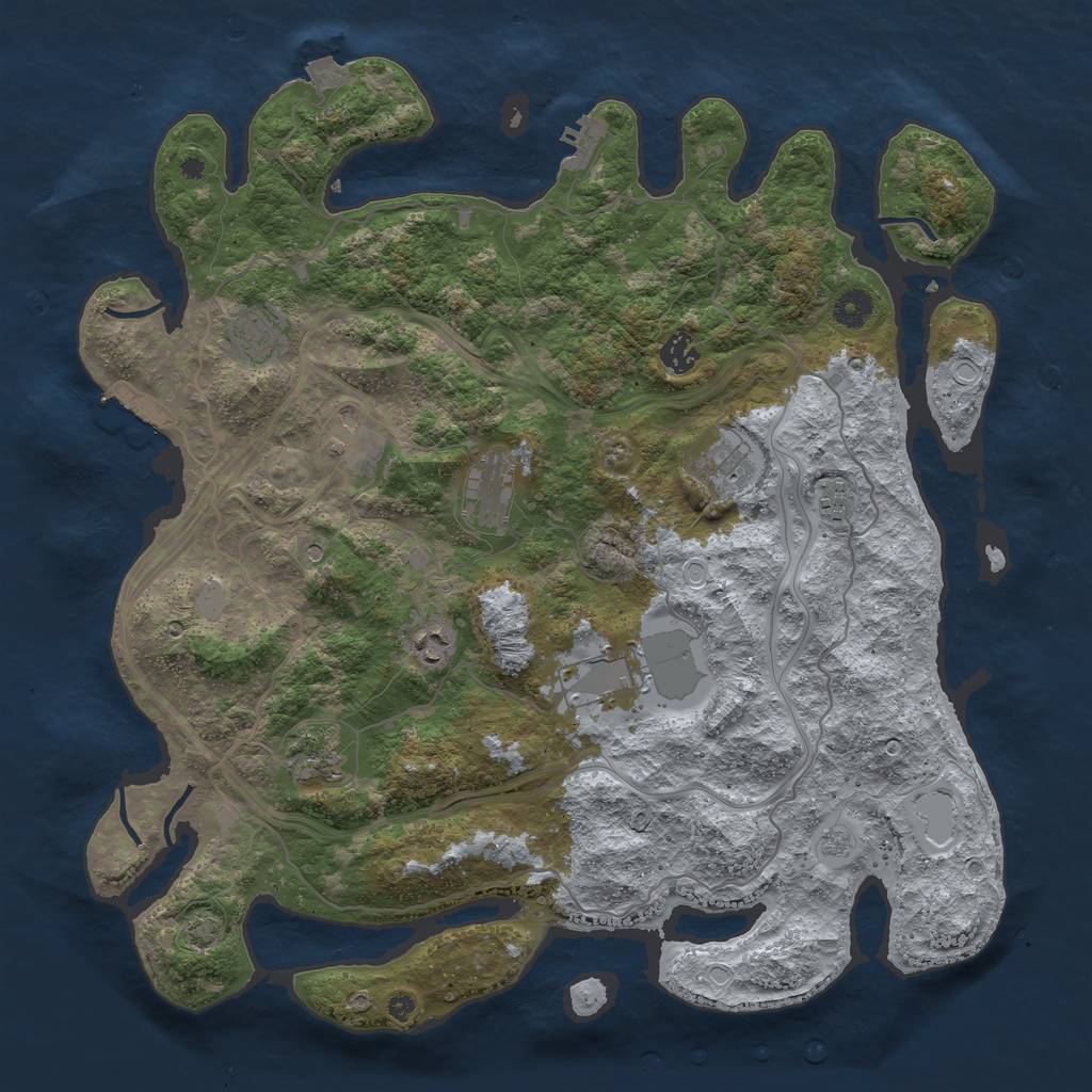 Rust Map: Procedural Map, Size: 4250, Seed: 291200, 17 Monuments