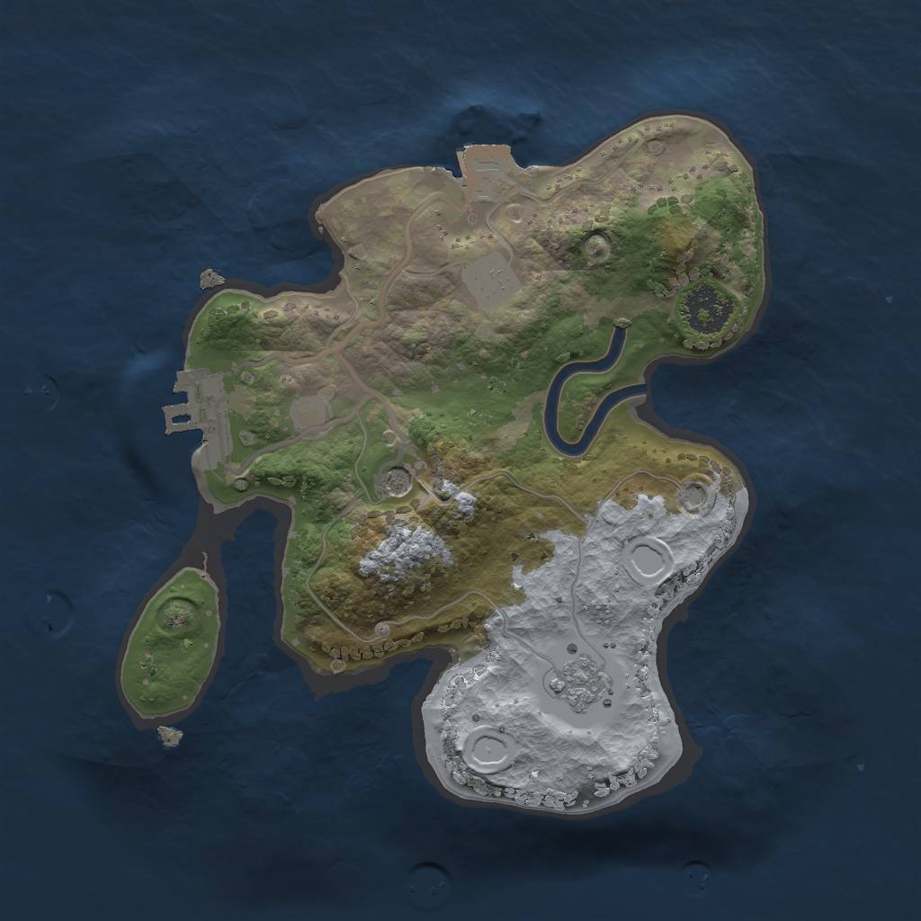 Rust Map: Procedural Map, Size: 2000, Seed: 7504, 6 Monuments