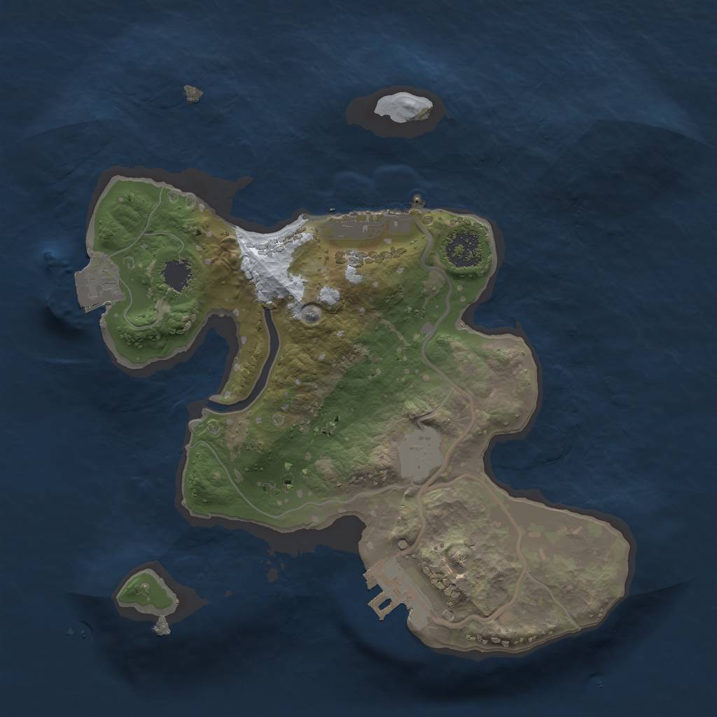 Rust Map: Procedural Map, Size: 2000, Seed: 5276, 5 Monuments