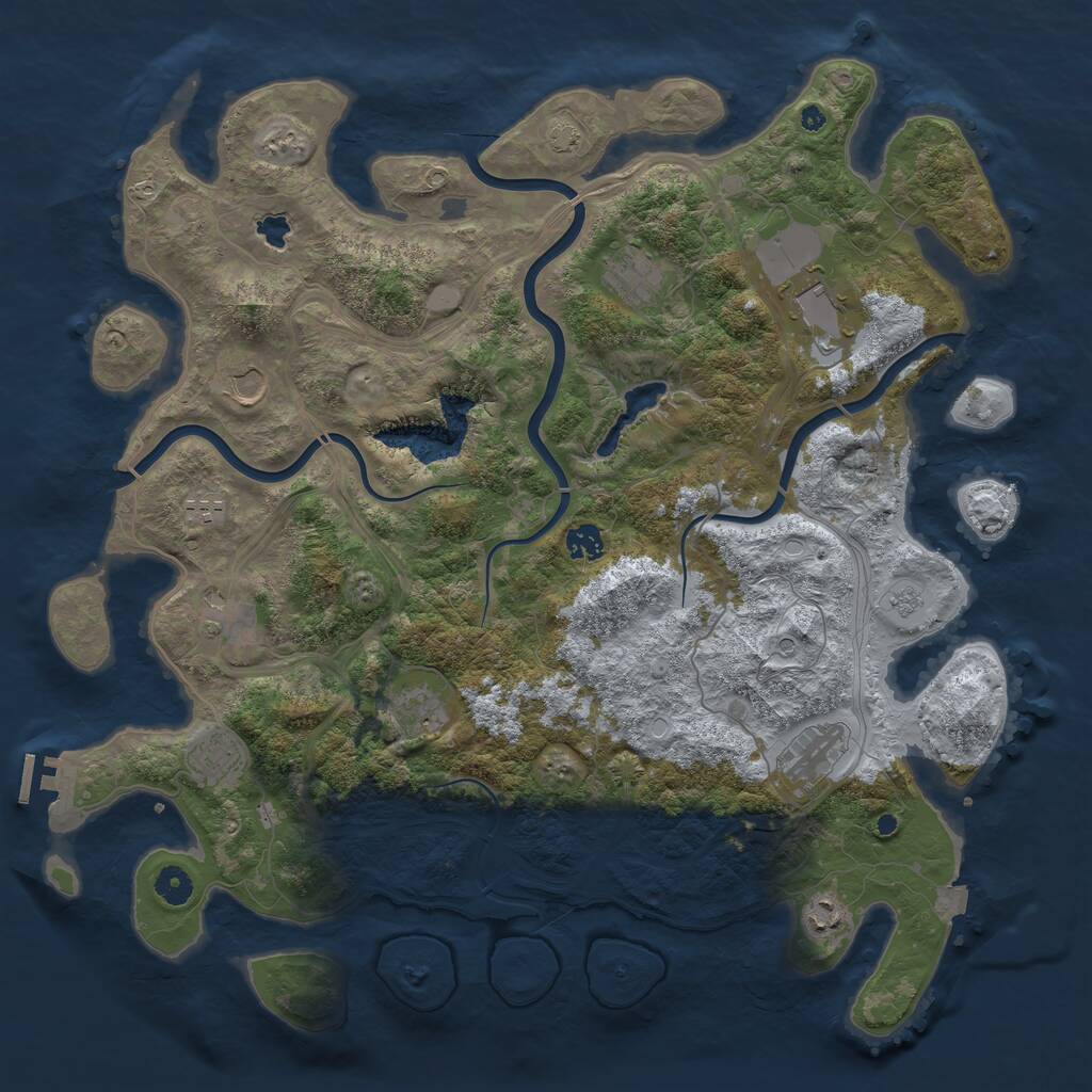 Rust Map: Procedural Map, Size: 4400, Seed: 7386606, 15 Monuments