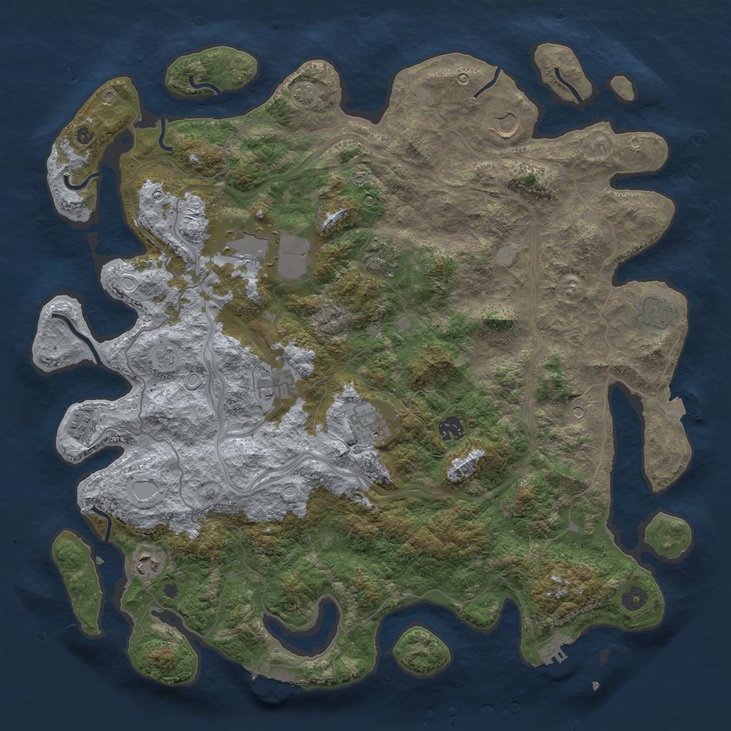 Rust Map: Procedural Map, Size: 4400, Seed: 15068059, 17 Monuments