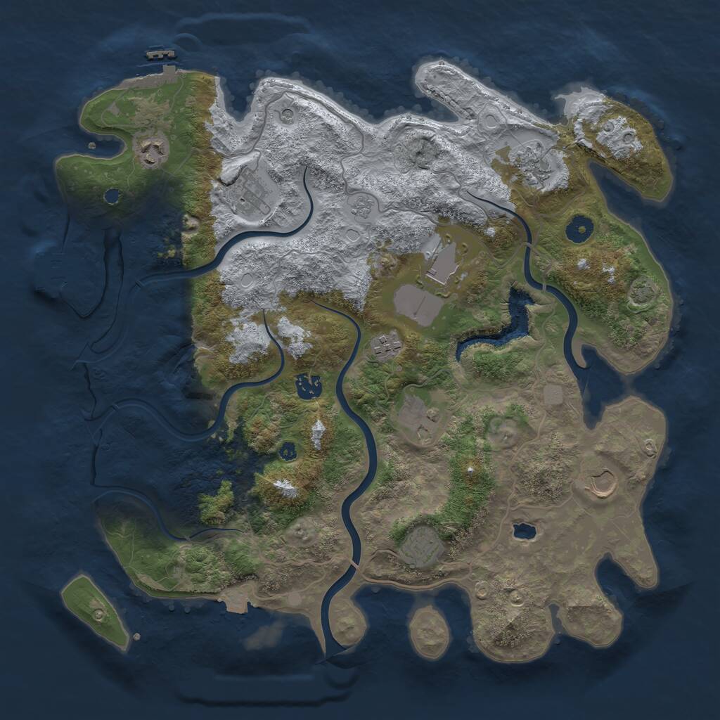 Rust Map: Procedural Map, Size: 4000, Seed: 875478978, 15 Monuments