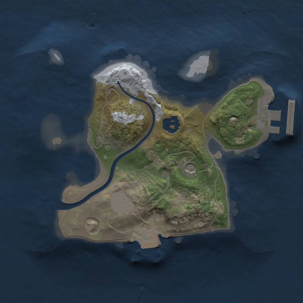 Rust Map: Procedural Map, Size: 1750, Seed: 355051591, 3 Monuments