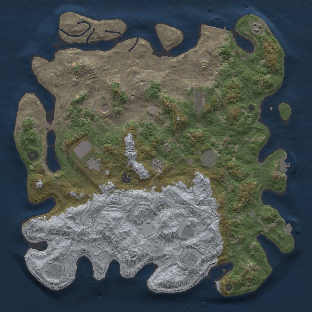 Rust Map: Procedural Map, Size: 4500, Seed: 982952499, 18 Monuments