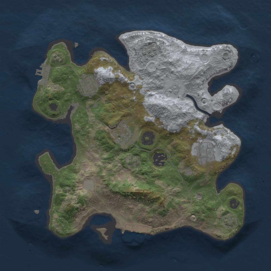 Rust Map: Procedural Map, Size: 2850, Seed: 12147397, 12 Monuments