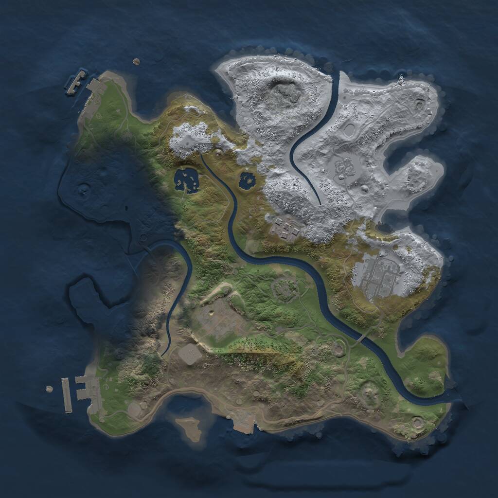 Rust Map: Procedural Map, Size: 2850, Seed: 12147397, 9 Monuments