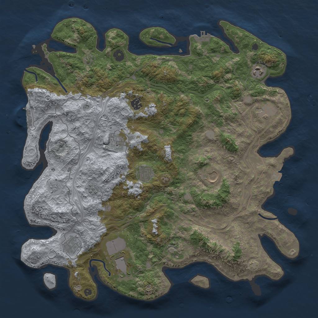 Rust Map: Procedural Map, Size: 4250, Seed: 912394959, 18 Monuments