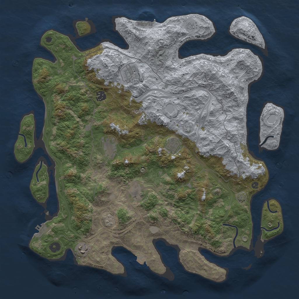Rust Map: Procedural Map, Size: 4250, Seed: 606463751, 15 Monuments