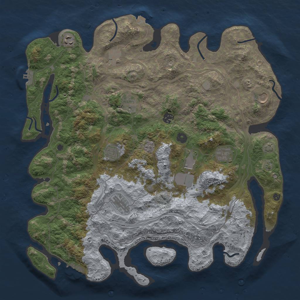 Rust Map: Procedural Map, Size: 4250, Seed: 47, 18 Monuments