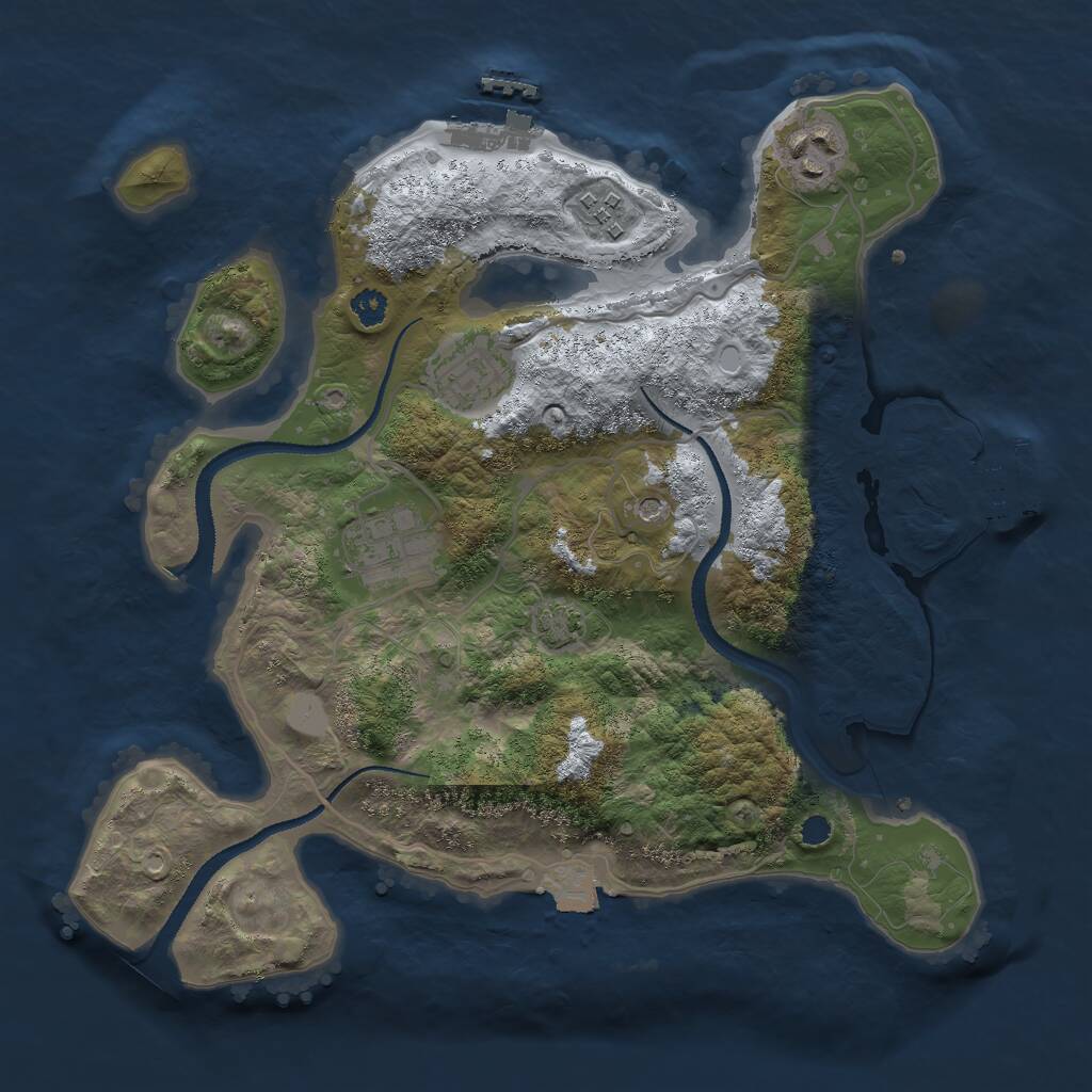 Rust Map: Procedural Map, Size: 3000, Seed: 2013303269, 9 Monuments