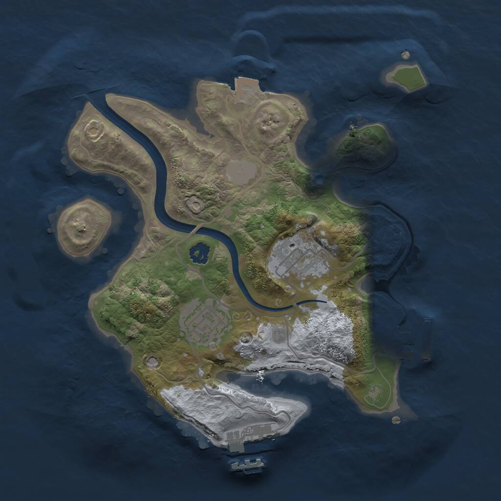 Rust Map: Procedural Map, Size: 2400, Seed: 637386497, 5 Monuments