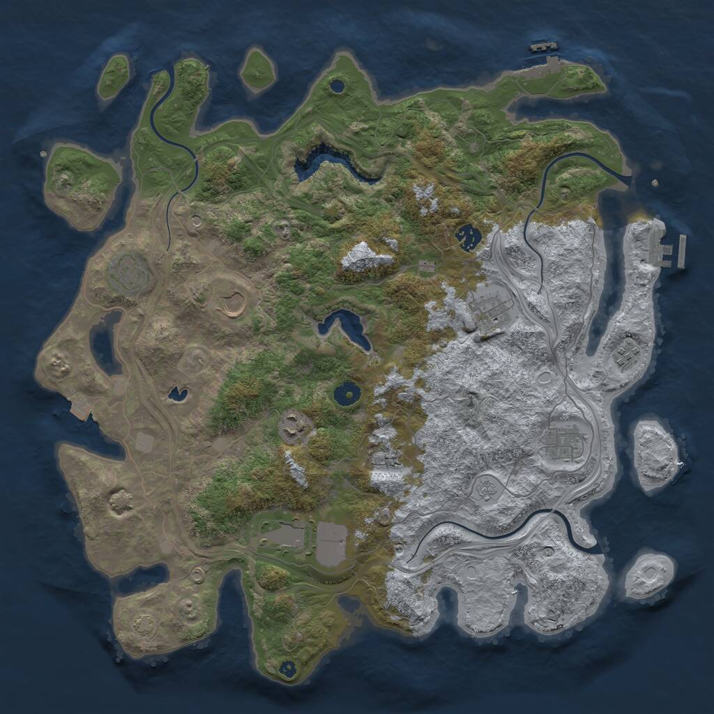 Rust Map: Procedural Map, Size: 4250, Seed: 1119921201, 15 Monuments