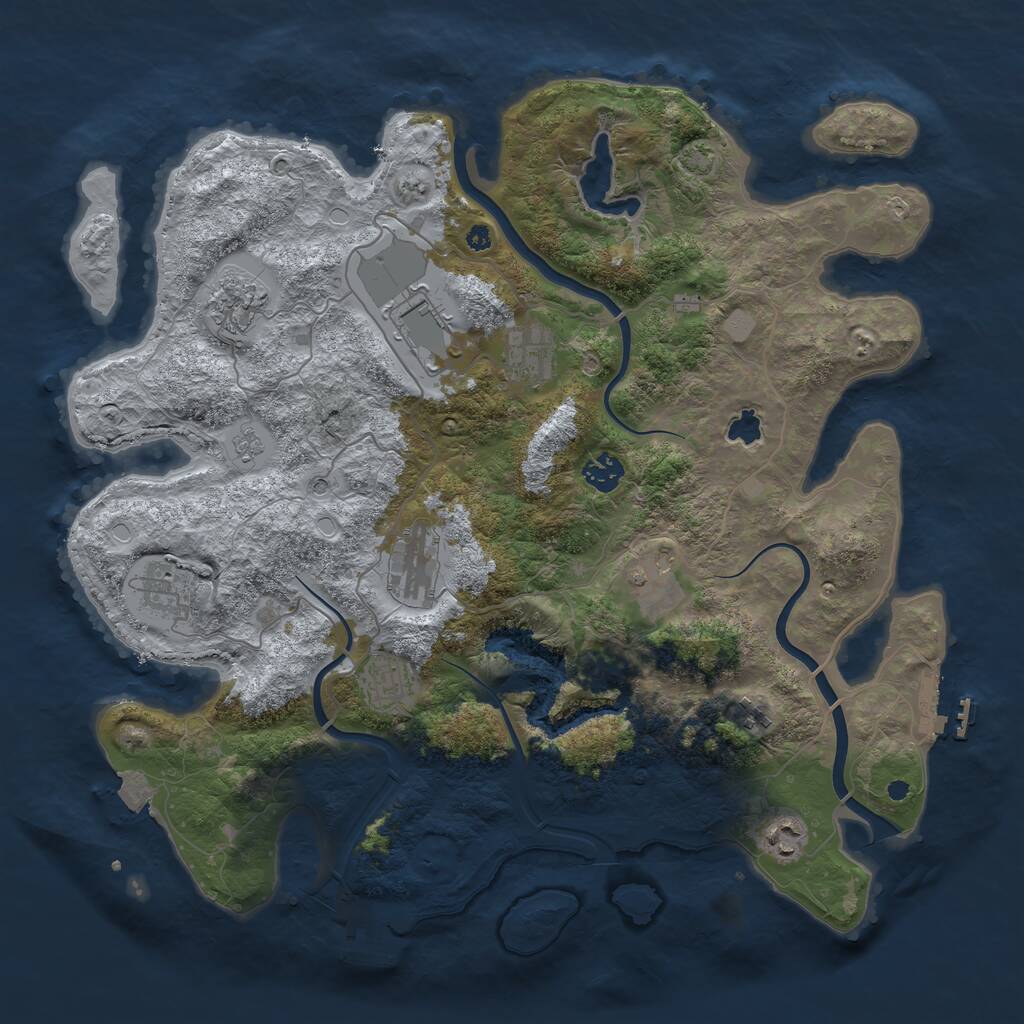 Rust Map: Procedural Map, Size: 4000, Seed: 481755824, 16 Monuments