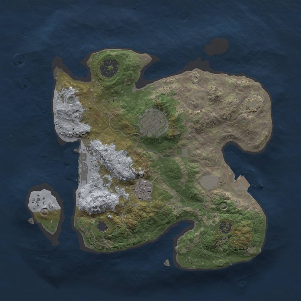 Rust Map: Procedural Map, Size: 2400, Seed: 2102114667, 7 Monuments
