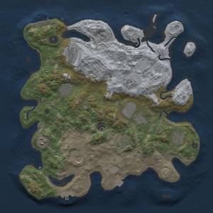 Thumbnail Rust Map: Procedural Map, Size: 3700, Seed: 17392946, 18 Monuments