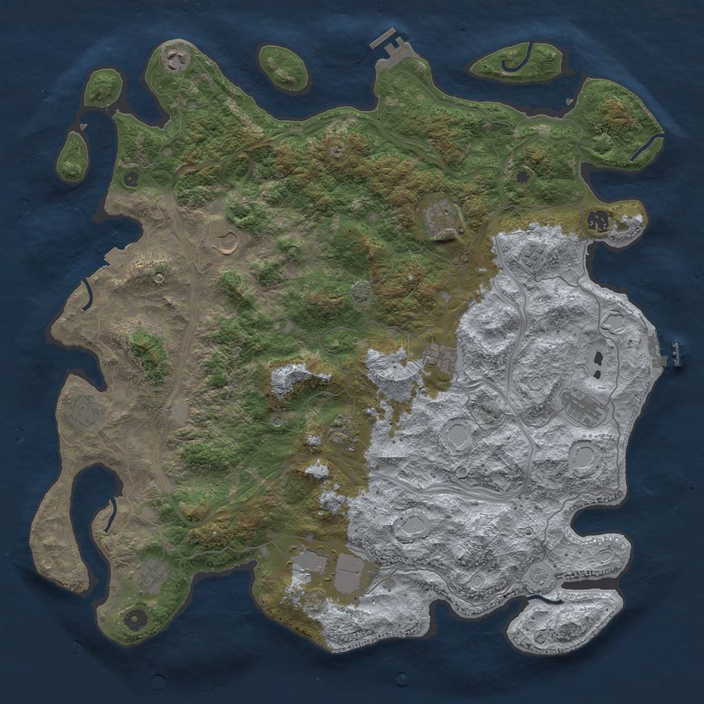 Rust Map: Procedural Map, Size: 4750, Seed: 505, 19 Monuments