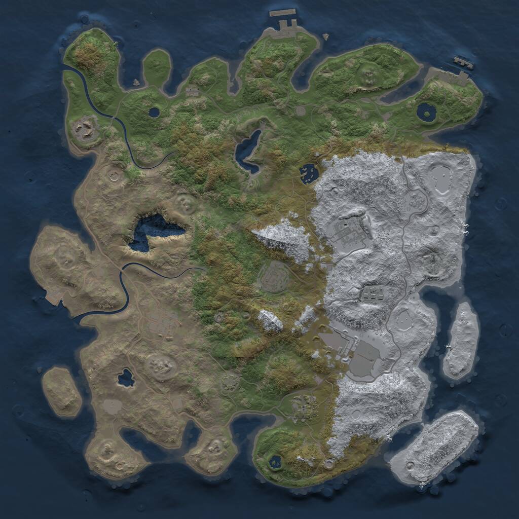 Rust Map: Procedural Map, Size: 4000, Seed: 78902241, 14 Monuments