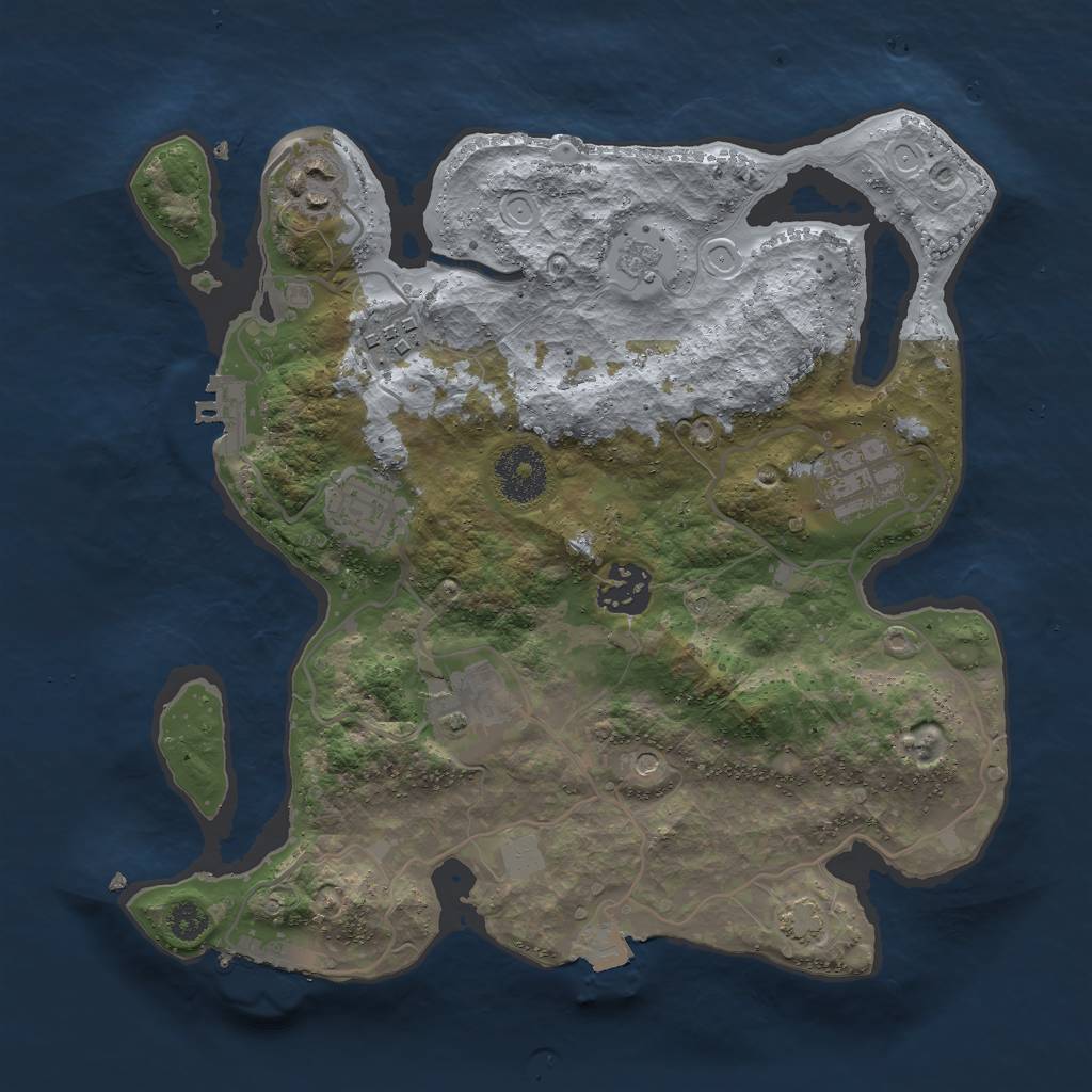 Rust Map: Procedural Map, Size: 3000, Seed: 31678, 14 Monuments