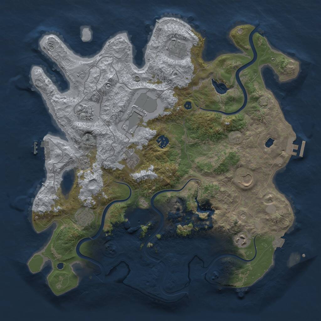 Rust Map: Procedural Map, Size: 4000, Seed: 41006272, 16 Monuments